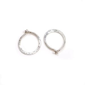 12mm- Sterling Silver handmade huggie hoops, everyday silver hoops